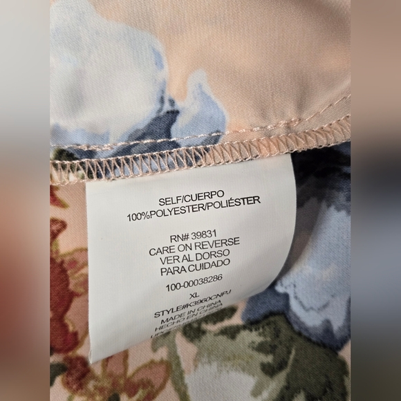 My Michelle XL Peach Floral Top Ruffles Tie Front New - Picture 8 of 8